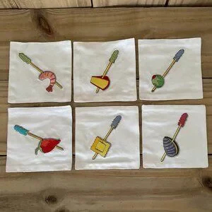 Crate&Barrel | Dining | 6 Crate Barrel Embroidered Cloth Appetizer ...